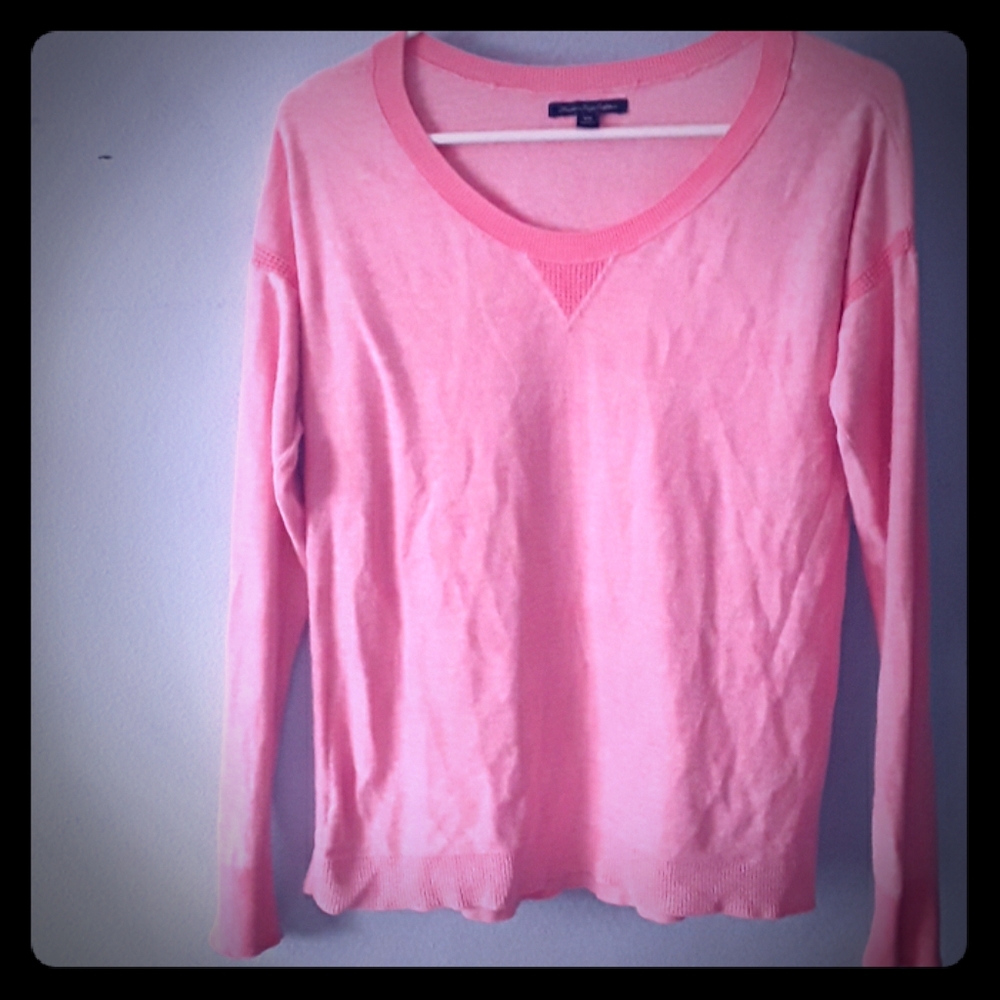 American Eagle Pink Boat Neck Sweater Size M